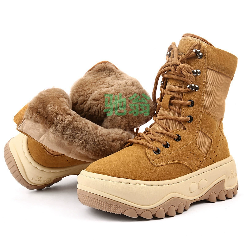 Martens, зимние, теплые, нескользящие ботинки на платформе, натуральная кожа