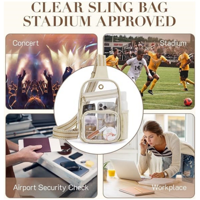Bolso transparente en stock bolso de pecho bolso de hombro transparente bolso de cintura bolso de cintura bolso de cintura colorido bolso de banda lateral
