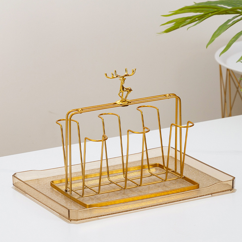 6위치 컵홀더(골드) 투명 트레이