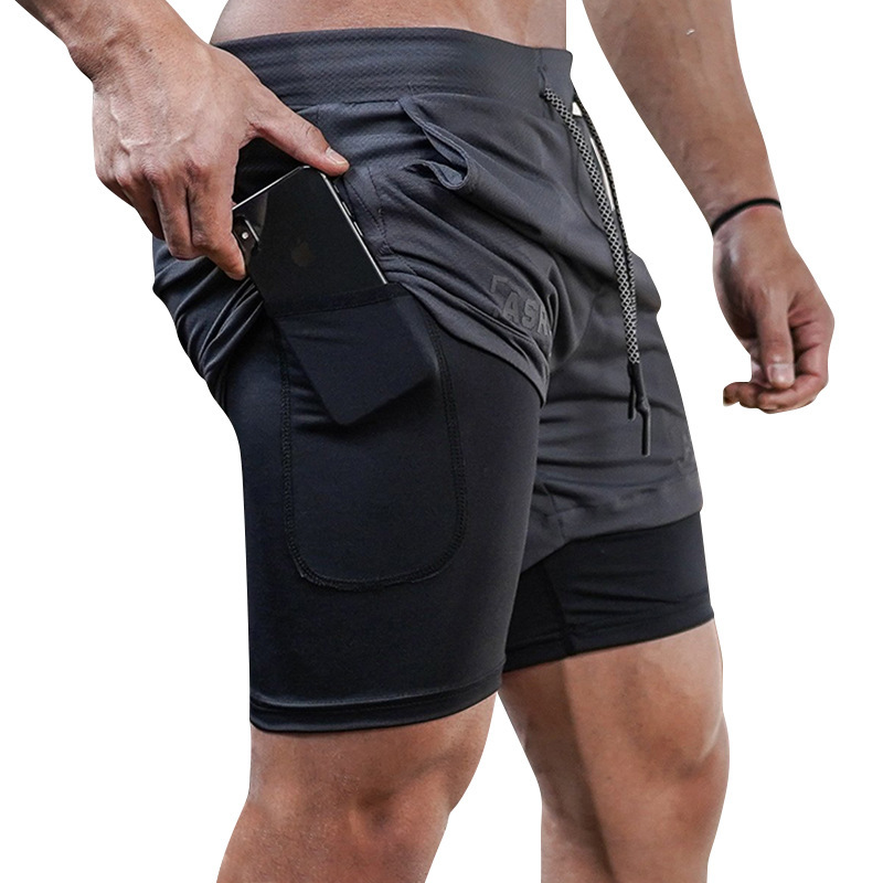 Cross-Border Men's Summer Sports Shorts, American-Style Youth Outdoor Large Size Fake Two-Piece Shorts, Men's Running Quick-Dry Pants Cross-Border Men's Summer Sports Shorts, American-Style Youth Outdoor Large Size Fake Two-Piece Shorts, Men's Running Quick-Dry Pants