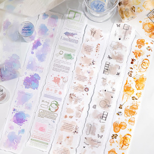 Momo Pet Tape Life Color Palette Series Matte Literary Fresh Handbook Decoration Material Cycle Stickers 6 Types