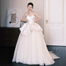 抹胸轻纱礼服成人礼高级感气质简约法式出门纱绝美订婚领证迎宾纱