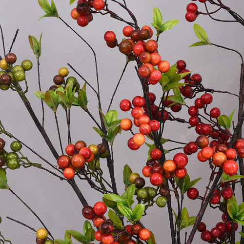 Factory direct sales New Year's home furnishings fortune fruit berry Christmas decorations simulation plant red fruit holly fruit