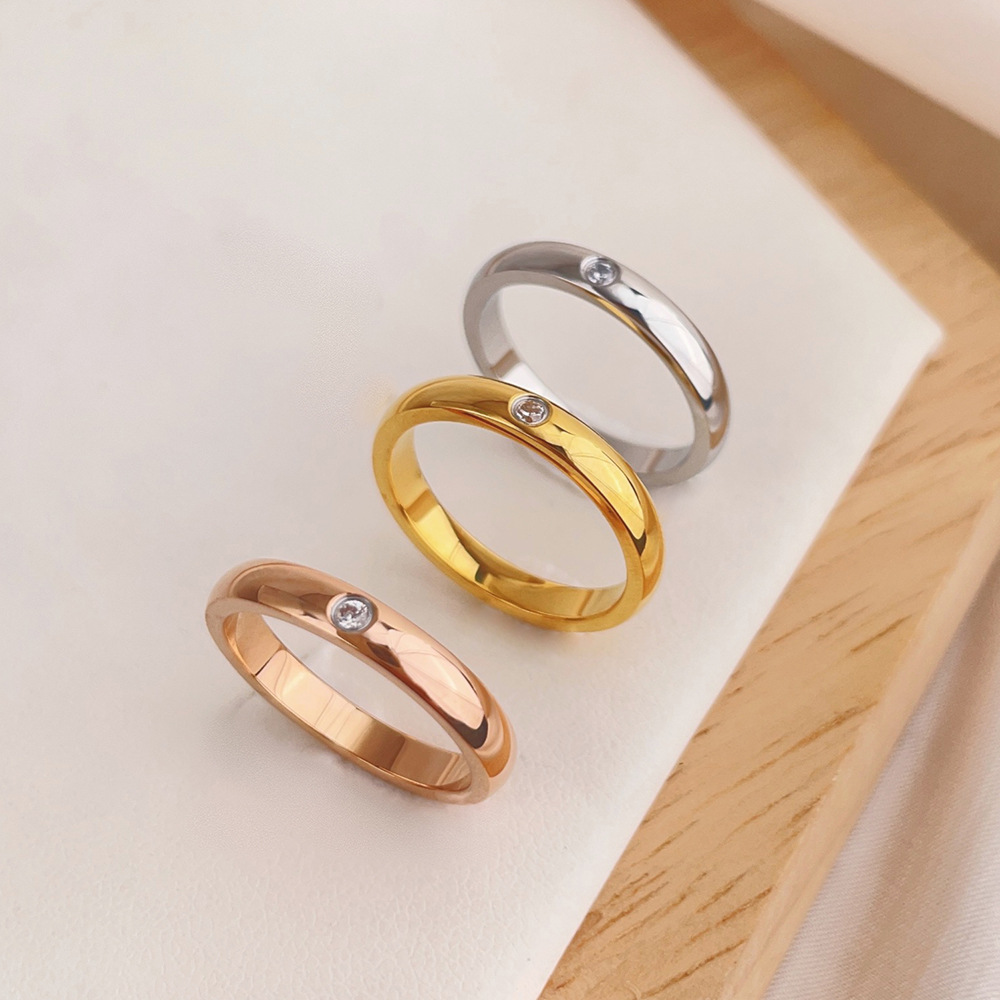 Wholesale Jewelry Basic Simple Style Geometric Titanium Steel Plating Rings display picture 4