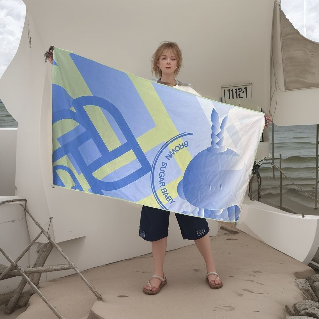 그라데이션 블루 슈가바오 공동브랜드 (양면벨벳+단면인쇄)