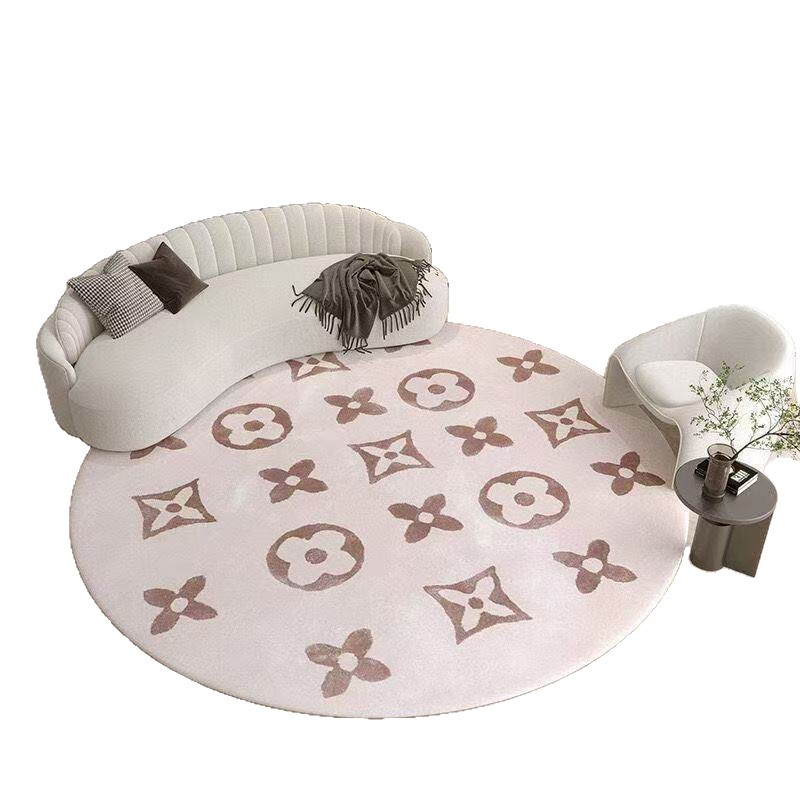 Alfombra de sala de estar redonda de lujo ligera alfombra de camisa doméstica resistente al desgaste alfombra de lana aislante fácil de cuidar alfombra de cama del dormitorio