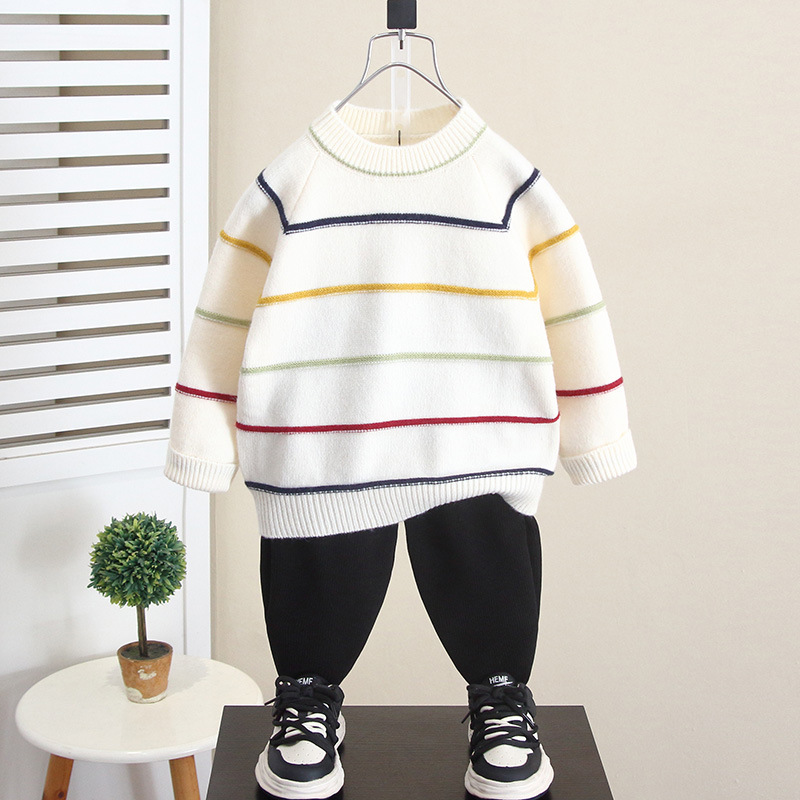 6439 suéter para niños otoño e invierno 2025 nuevo estilo niño invierno estilo occidental camisa de fondo hermosa ropa de invierno gruesa moda