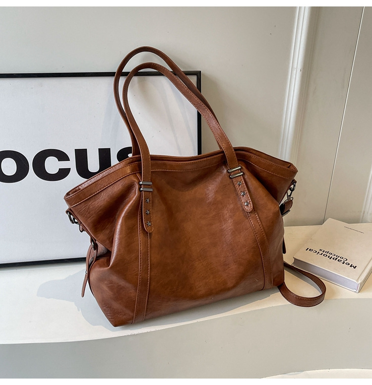 Cross-border large-capacity tote bag for women 2024 New style fashionable single-shoulder bag, retro simple casual crossbody bag for women undefined