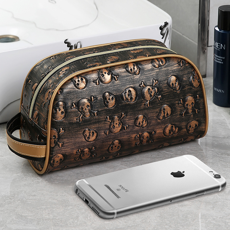 Bolsa de lavado de viaje para hombres portátil impermeable portátil retro de alta calidad de gran capacidad de suministros de baño bolsa de almacenamiento de lavado