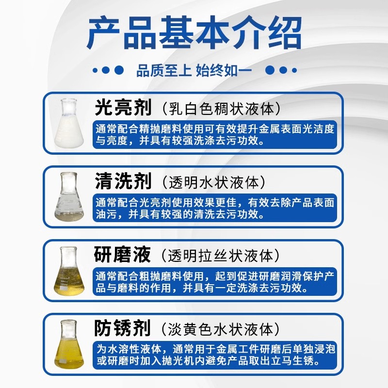 진동 연삭기 금속 구리 스테인레스 스틸 연삭액 세척제 광택제 광택제 방청제 거울 광택