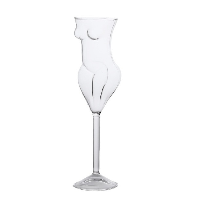 Taza de estilo coreano de estilo alto, taza de línea creativa, taza de vino de vidrio, taza de jugo, taza de cóctel, taza de champán