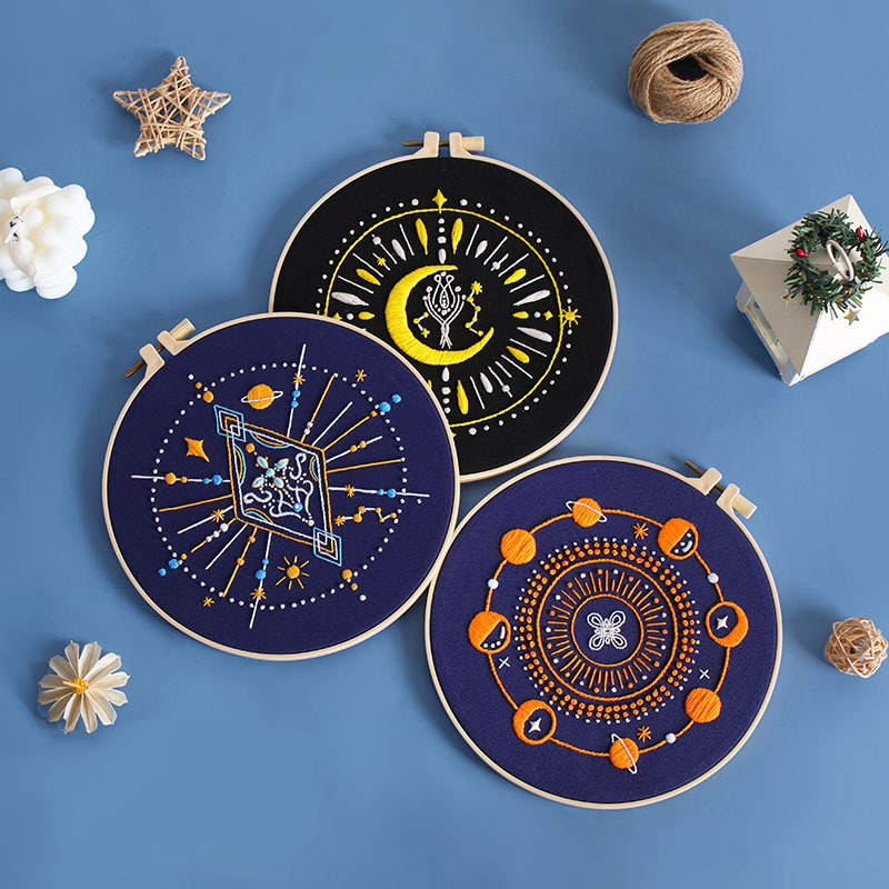 Paquete de material de bricolaje hecho a mano con bordado astrológico, ventas directas de fábrica de luna astral, nuevos productos originales transfronterizos en inglés
