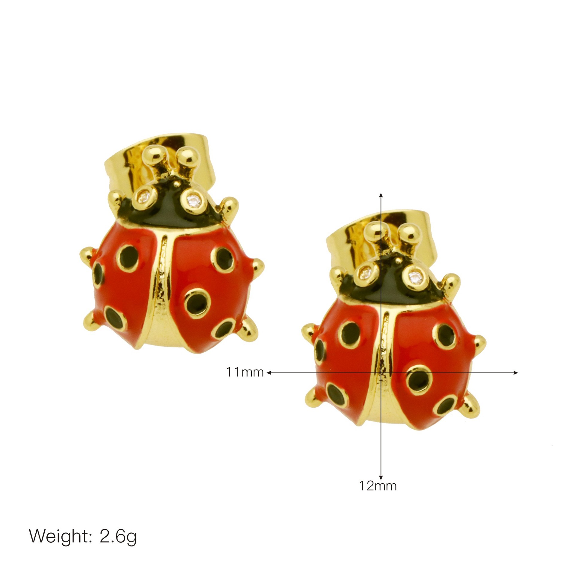 Ear Studs Classification 1 Pair Vintage Style Classic Style Cherry Ladybugs Enamel Copper Ear Studs
