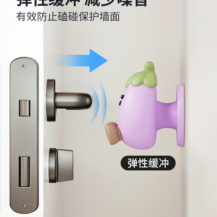 かわいいスマートロックドアハンドル衝突防止ドアストッパーキャビネットドア緩衝装飾ドアステッカークリエイティブな新しい漫画ドアストッパー|undefined