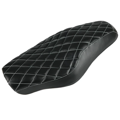 Suitable for Harley 883N 1200 X48 Modified One-Piece Seat Cushion 04-22 Front and Rear Integrated Thickeneded Double Seat (Motorcycle cushion) - rhombus-black