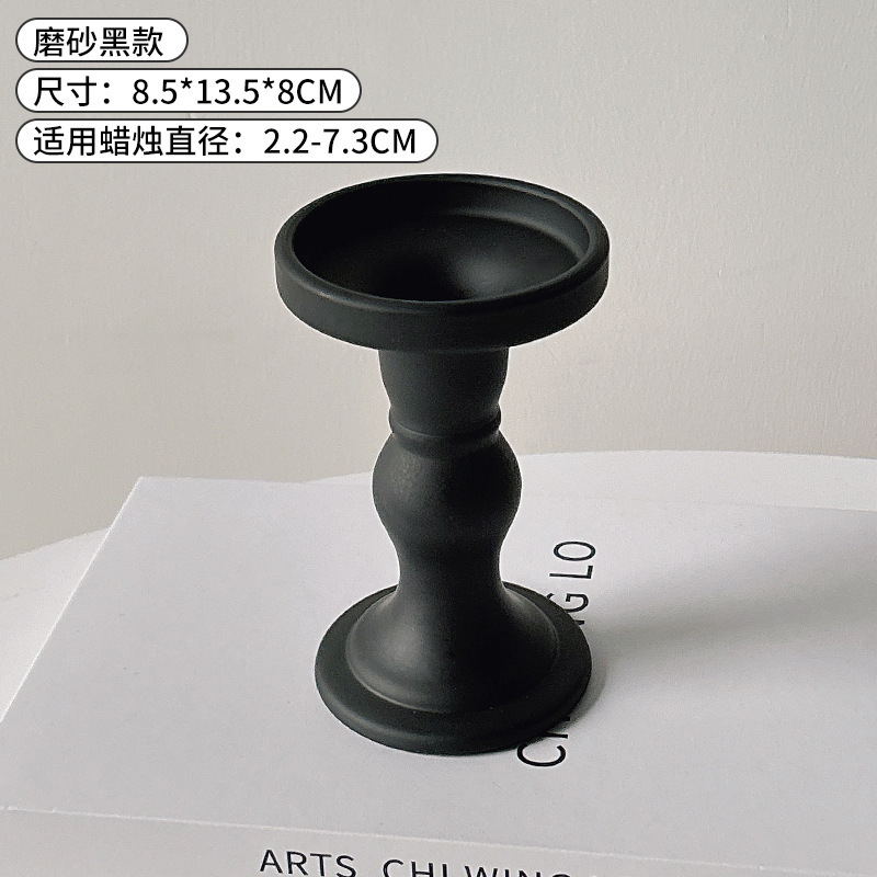 デスクトップ装飾品、家の装飾、ハイエンドの軽い豪華な雰囲気のガラスキャンドルホルダー、ヨーロッパのレトロなローマ柱キャンドルホルダー|undefined