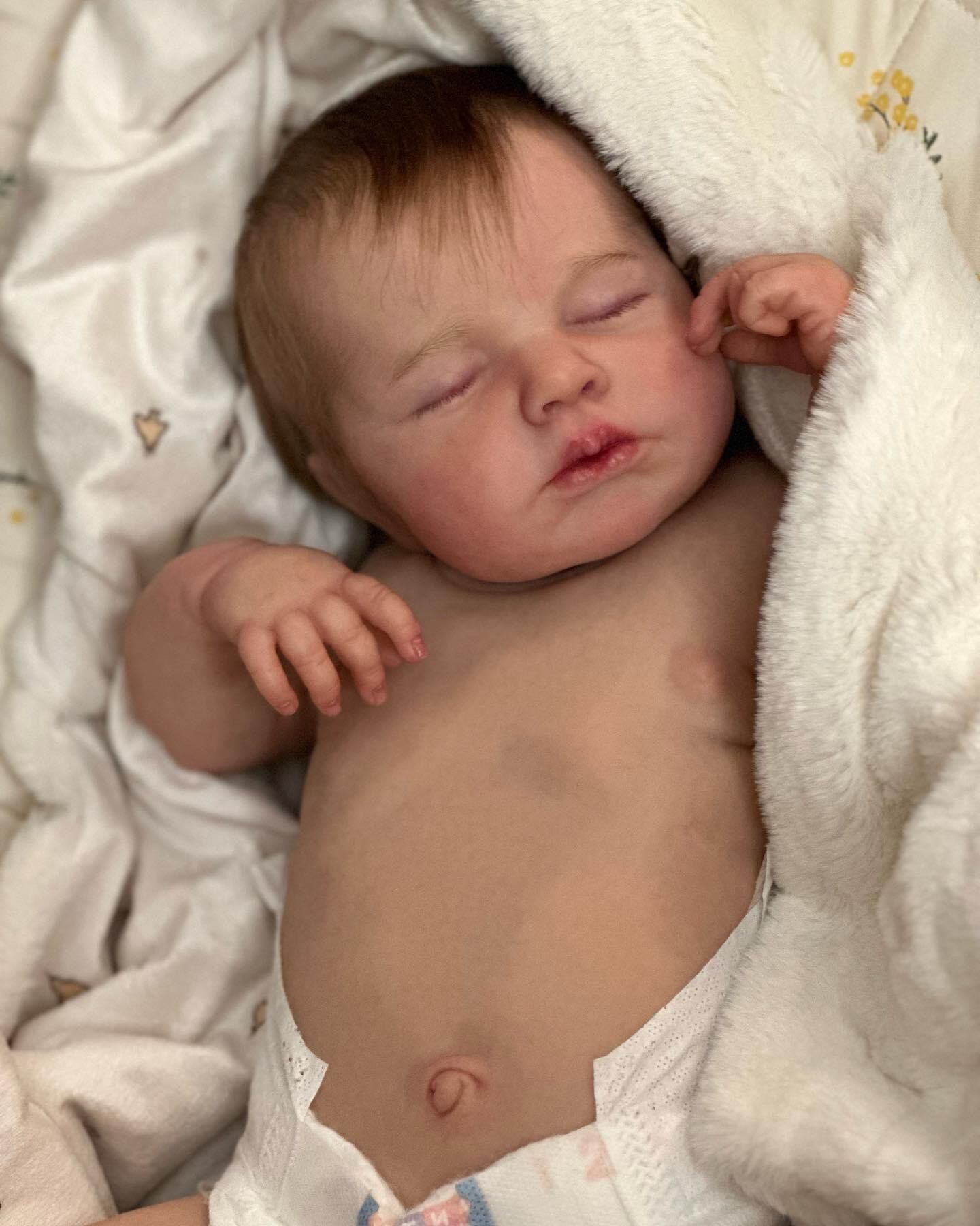 Muñeca bebé realista de 49 cm, LouLou, con piel 3D, cuerpo lavable, transfronteriza.