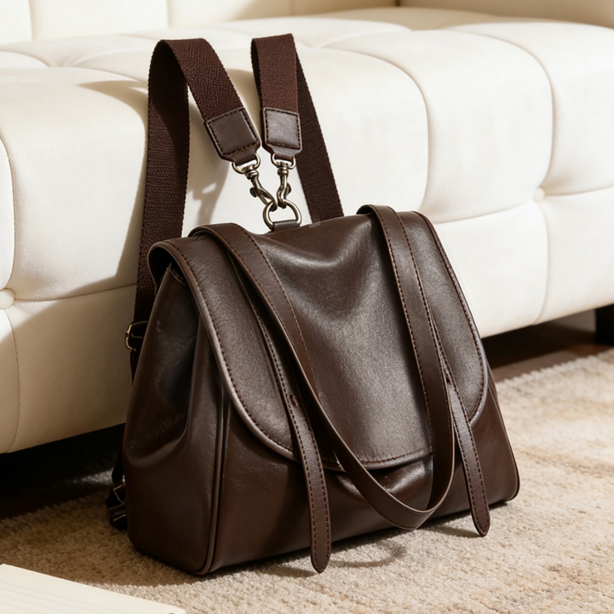 Vintage Soft Leather Backpack