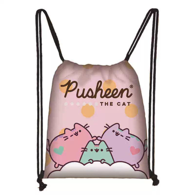 Рюкзак учебный Pusheen Fat Jimao с принтом периферийного типа, через стекло, зарубежная торговля, школьный рюкзак