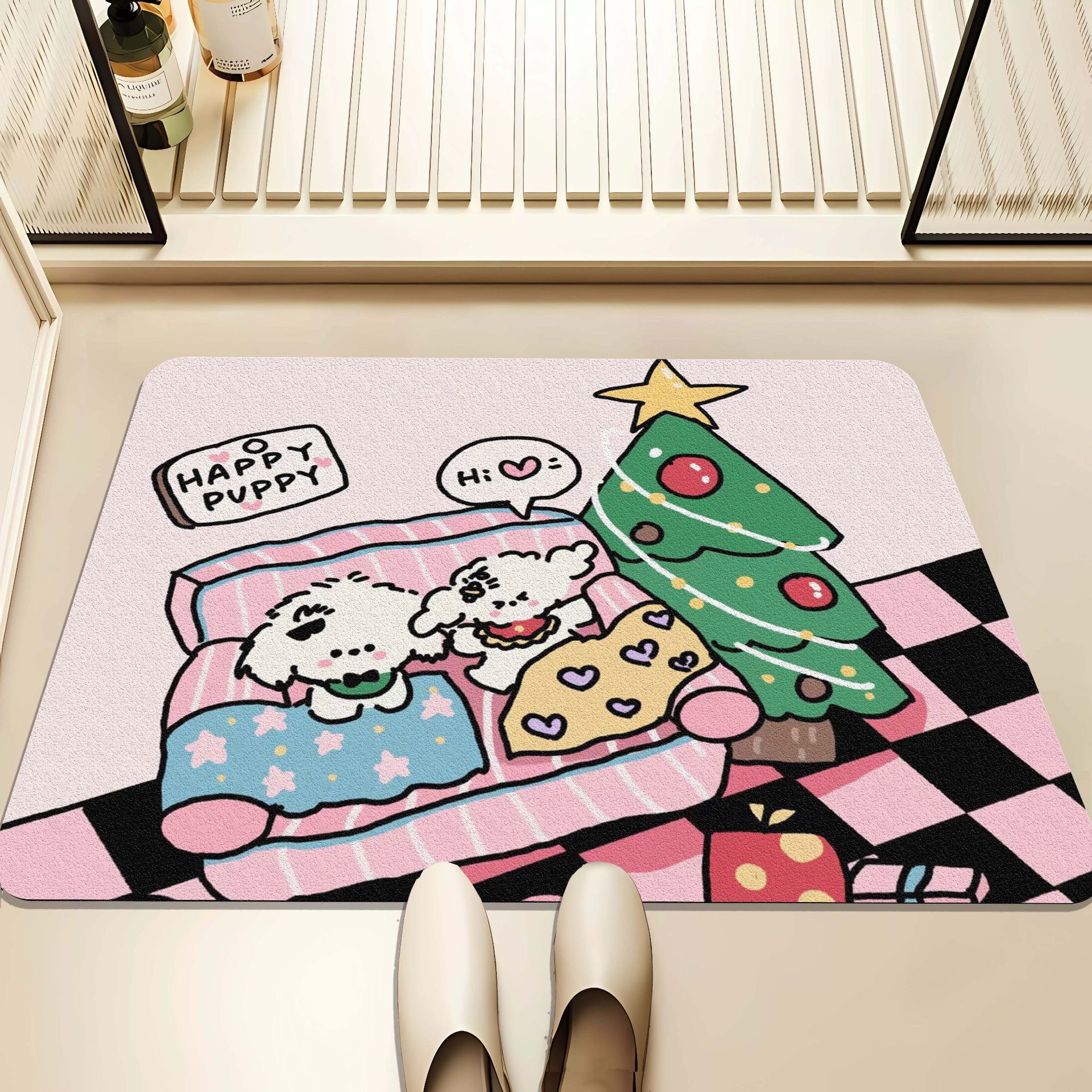 妮那小狗家用可爱浴室垫地垫吸水防滑硅藻泥卫生间厨房地毯