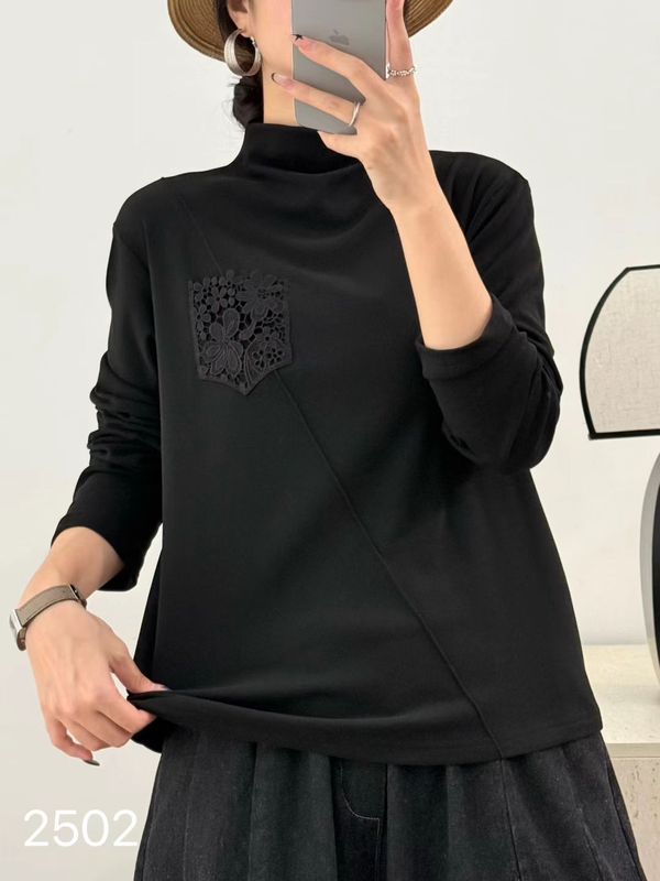 文艺范2025年半高领秋冬季新款套头长袖内搭棉质保暖德绒打底衫女|undefined
