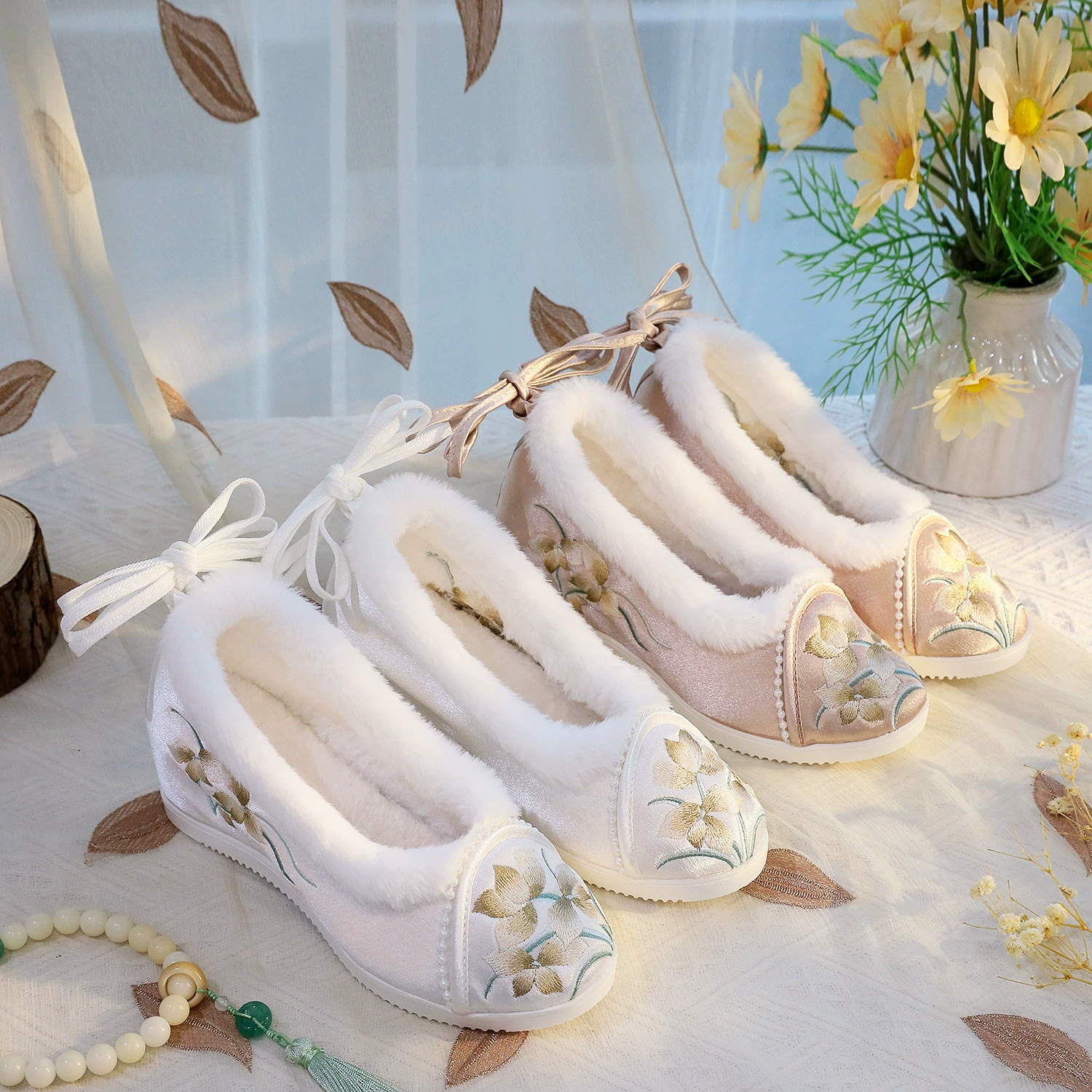 Волосатая магнолия зимняя 2024 новая модель с круглой головой туфли