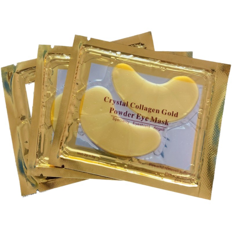 Mascarilla de Ojos de Oro en Bolsa, Mascarilla de Ojos de Colágeno Inglesa, Parche para Ojos Hidratante y Humectante, Parche Antiarrugas para Ojos, Transfronterizo