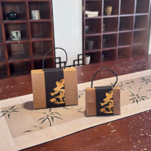 现货国风烫金茶叶袋试用装伴手礼盒手提袋小盒散茶普洱龙井