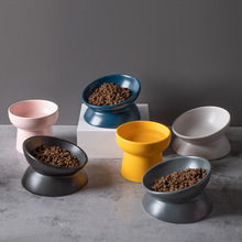陶瓷碗猫碗狗碗宠物碗平口斜口高脚保护颈椎狗狗猫咪食盆宠物用品