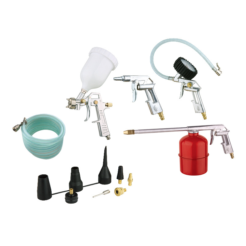 Pistola de pintura neumática de cinco piezas de reparación de automóviles de W-2000A8 personalizada transfronteriza, pistola de polvo, pistola de limpieza, pistola de presión de neumáticos