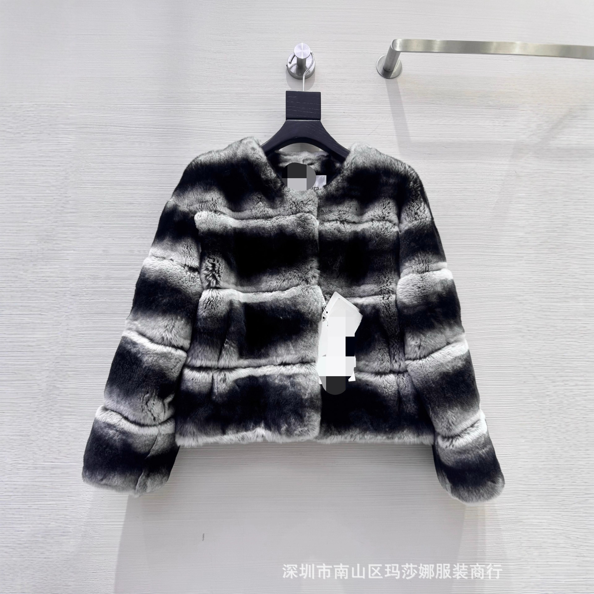 高级感青紫蓝毛底绒密圆领高贵龙猫懒兔毛简约大方百搭外套皮草