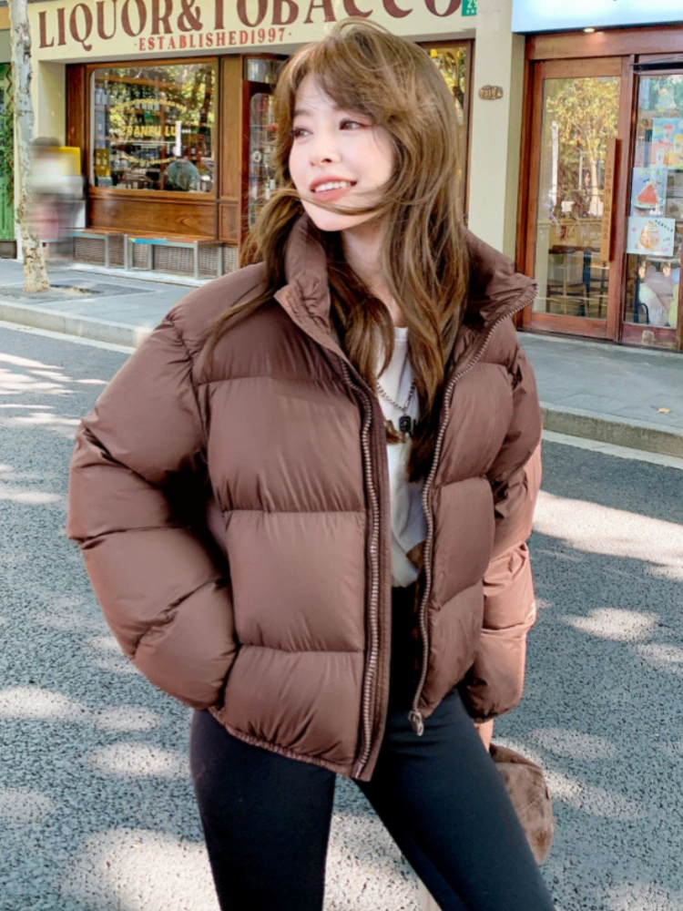 Winter short down jacket with down, 2024 years, oversize, increased thickness, Korean style
