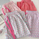 Pink Plaid Wide-leg Pants Women's Casual Large Size Summer 2024 Thin High Waist Daggy Love Straight Walking Pants