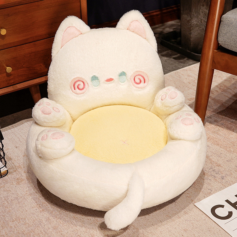 White cat futon cushion