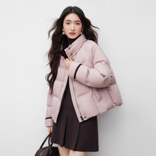 短款小个子羽绒服女装2025新款冬季时尚拼接修身简约显瘦外套上衣