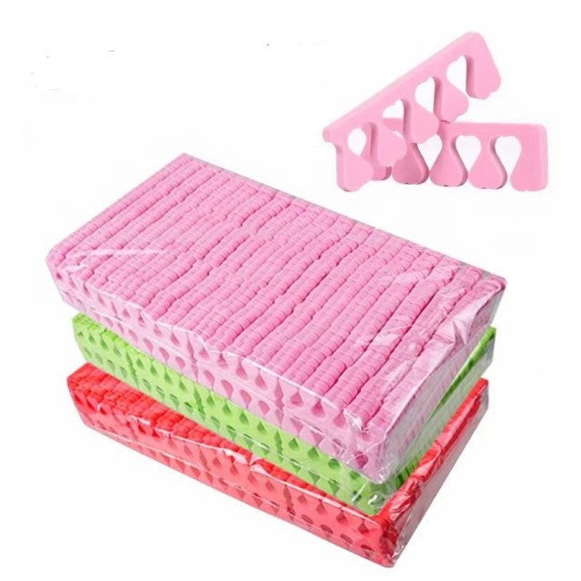 En stock al por mayor de alta espuma separador Eva dedo separador de uñas especial dedo del pie separador solo dedo melocotón corazón cinco dedos