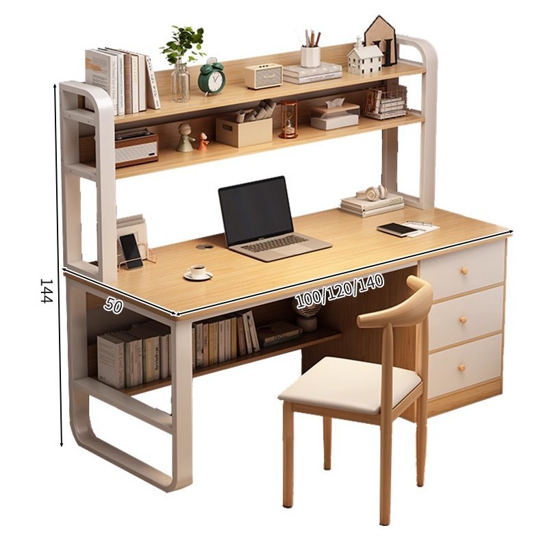 Mesa de escritorio, estante de libros para estudiantes de escuela secundaria, escritorio de escritorio simple para estudiantes de escuela secundaria, escritorio de computadora de estudio con cajón