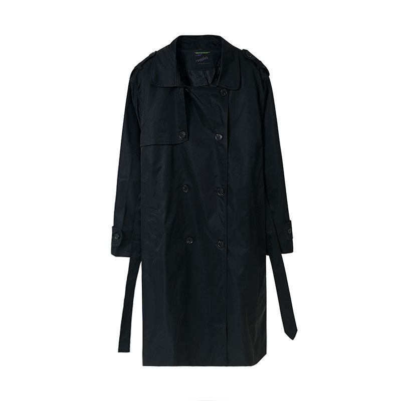 Otoño e invierno de los hombres de Hong Kong estilo de moda marca de doble botonadura de media longitud gabardina guapo sobre la rodilla de los hombres capa de abrigo suelto abrigo