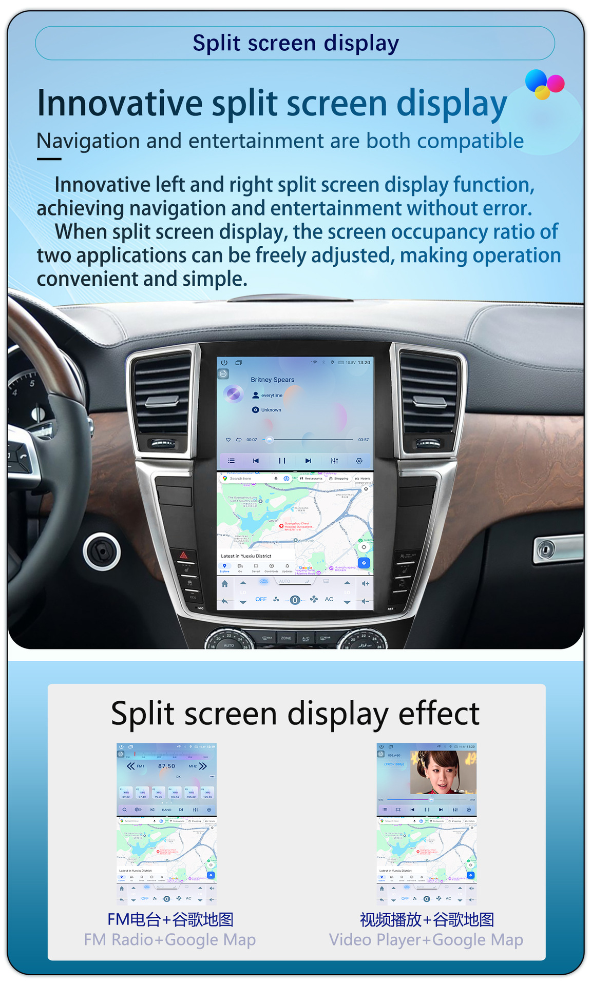 Suitable for 12.1-Inch 12-15 Mercedes-Benz Gl/Ml Android Large Vertical Screen Carplay Navigation 360 Panoramic All-In-One Machine