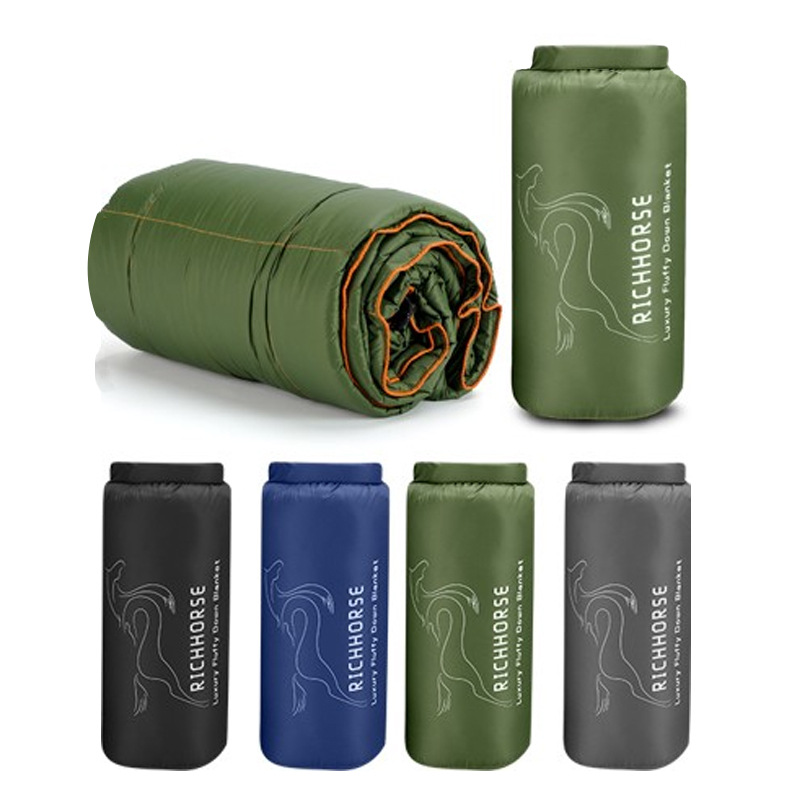 Source manufacturers outdoor camping down blanket portable travel blanket 90 duck down filled with water-repellent nylon down blanket