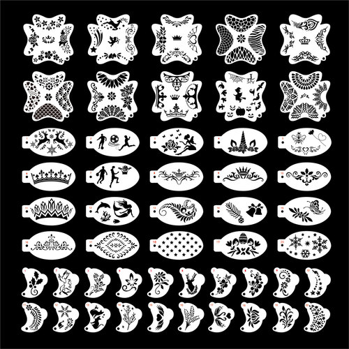 Children's face painting template pattern makeup hollow-out tool facial stage makeup holiday mold body printing