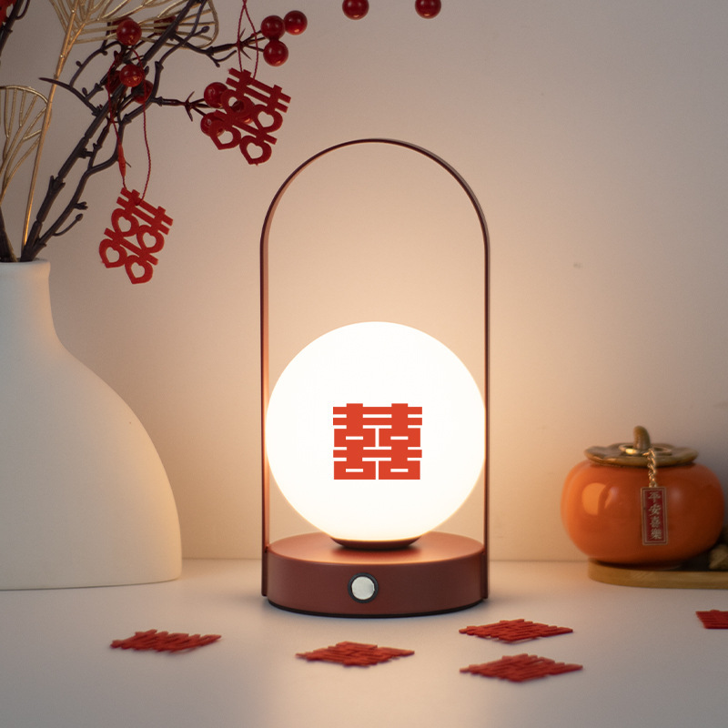 Wedding table lamp bedroom bedside lamp wedding room dowry lamp wedding red pair of long lamp wedding gift for new couple