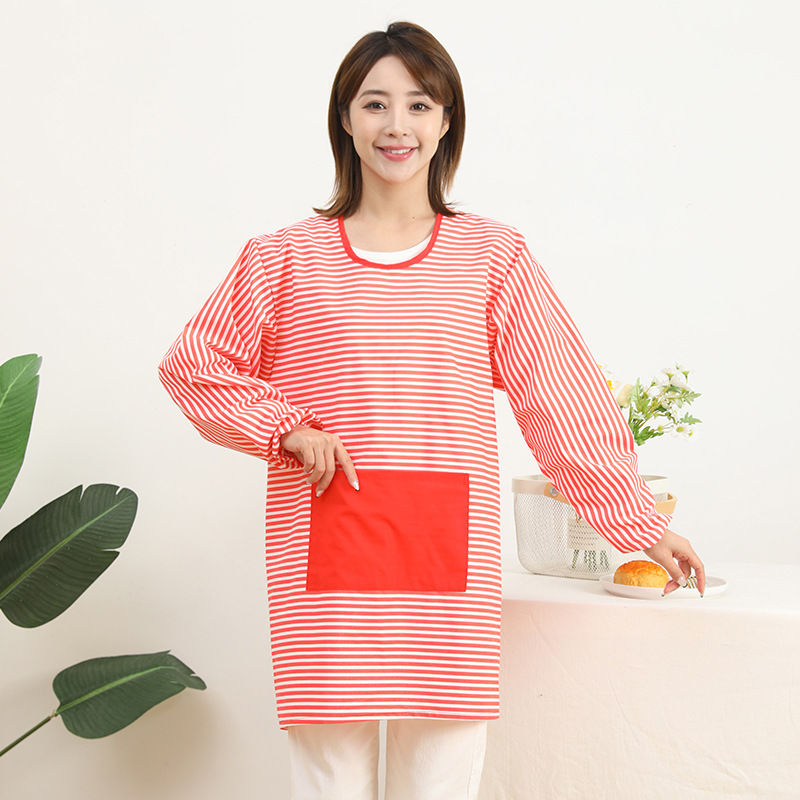 Cocina casera de estilo coreano delantal de cocina de manga larga de las mujeres lindas de alta gama ropa de trabajo antiincrustante para el trabajo y la restauración de la cintura