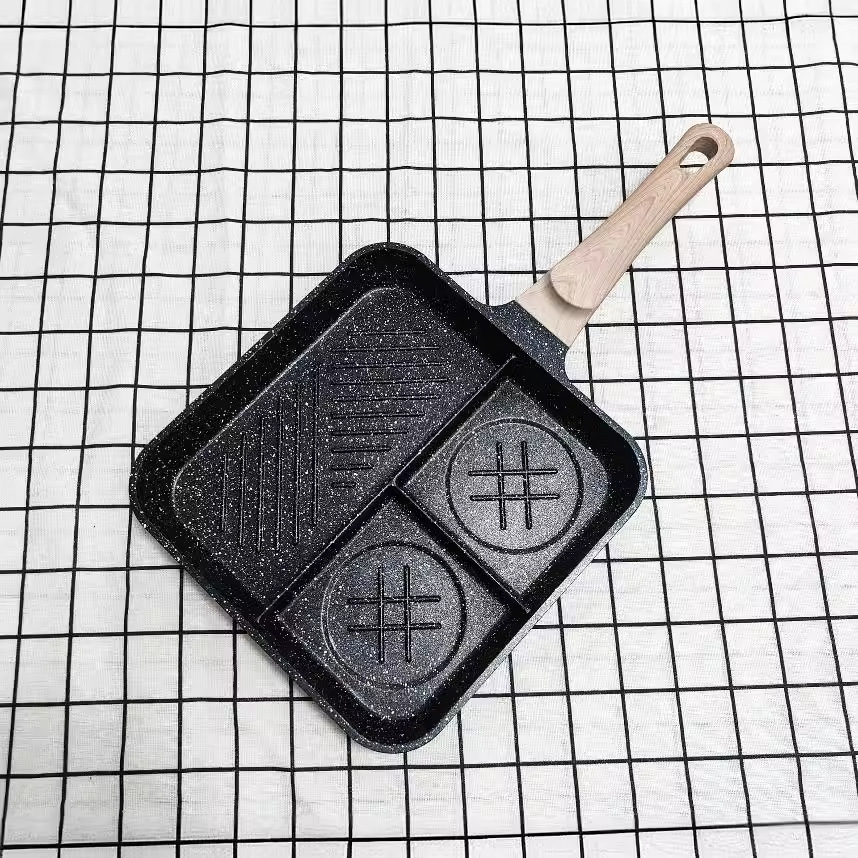 XY127三合一早餐锅煎蛋锅鸡蛋汉堡锅不粘锅平底锅牛排煎锅神器