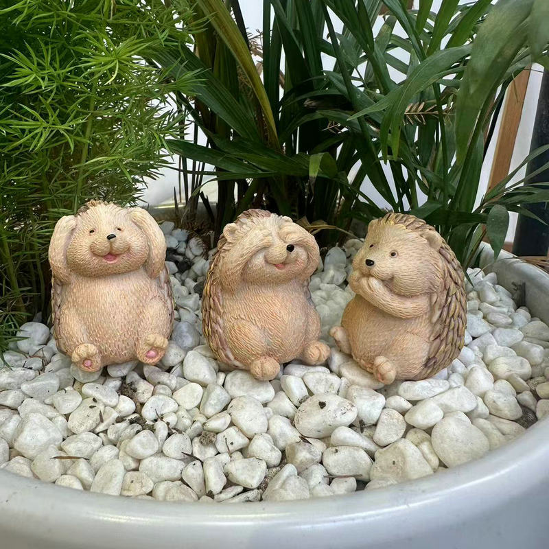 かわいい模擬ハリネズミ樹脂動物装飾品中庭リビングルームデスクトップ本棚工芸品装飾品|undefined