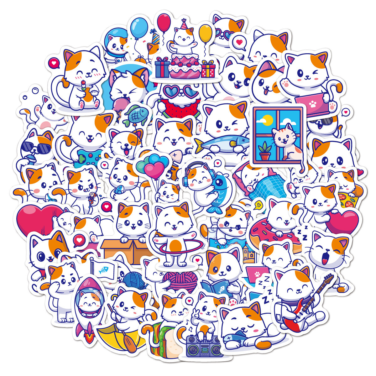 Pegatinas para niños al por mayor variedad de 50 piezas de tamaño pequeño lindo dibujos animados graffiti taza de agua equipaje de computadora pegatinas impermeables
