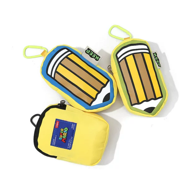 Creative fashion brand color matching stripe pen bag 2024 multi-function storage bag change wallet ID card bag pendant style