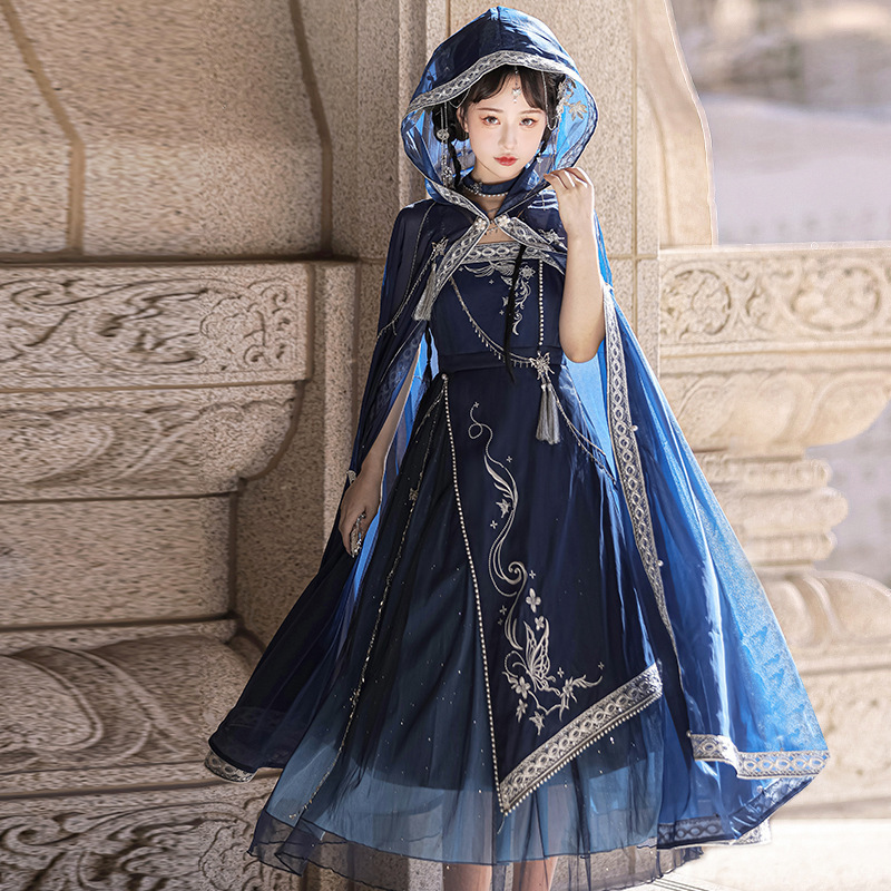 2026 Original Design Galaxy Dream Improved Han Elements Hanfu Women's Sling Dress Set 6835
