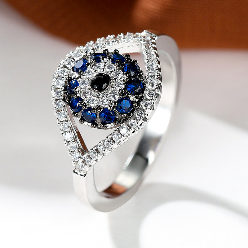 Simple Style Eye Copper Plating Inlay Zircon Rings display picture 1