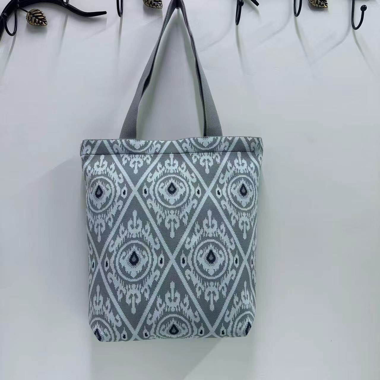 Ikat Geometric Zip Closure Oversized Travel Tote Bag 6